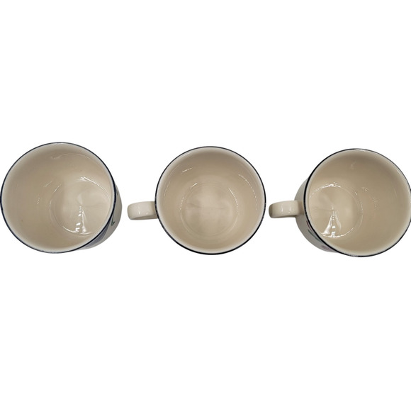 Lenox Chinastone Poppies on Blue Cups Red Flowers & Blue Leaves Set of 3 - Picture 7 of 8